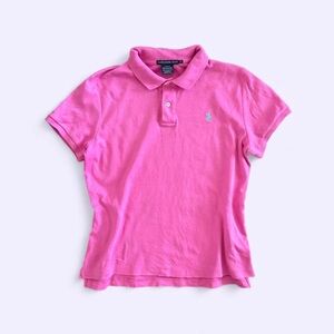 Vintage Y2K Ralph Lauren Sport Pink Slim Fit Polo Shirt XL